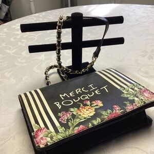 Betsey Johnson Black Floral Crossbody Bag